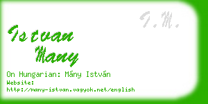 istvan many business card