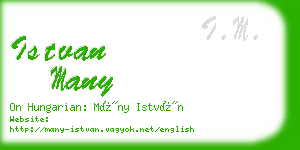 istvan many business card